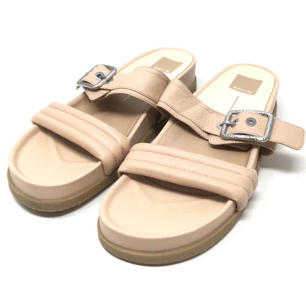 Dolce Vita Shaila Women's Sz 9 Cream Leather Buckle Strap Platform Slide Sandals - Picture 3 of 7
